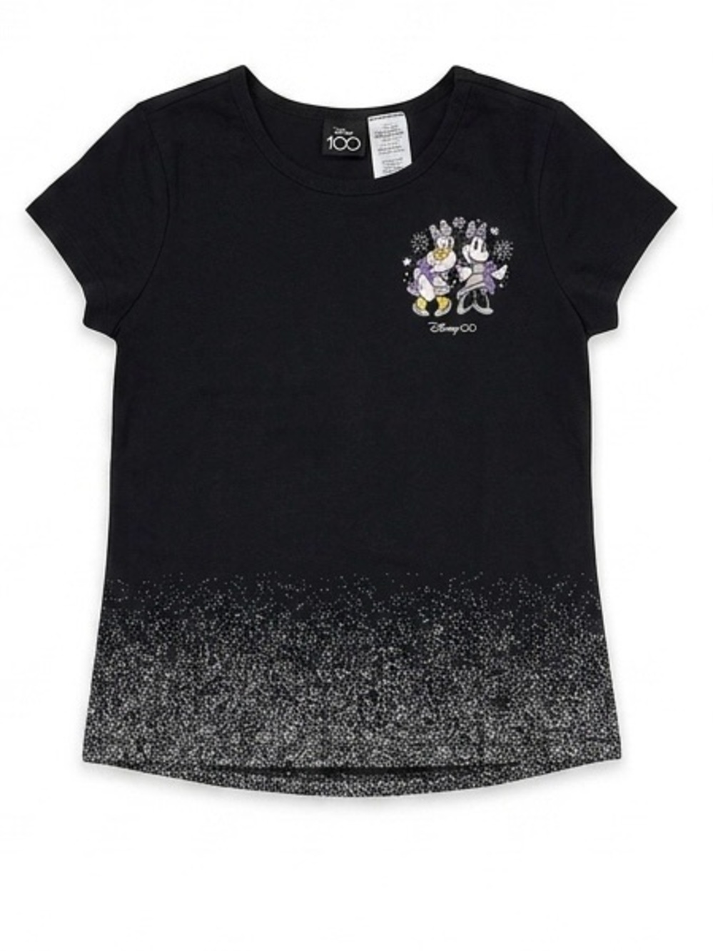 Disney Girls sIze 7/8 short sleeve shirt. 100 years of wonder.  Glitter